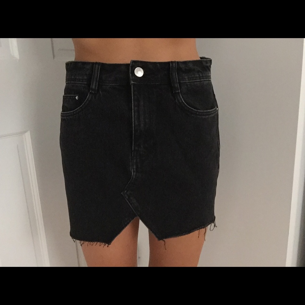 Denim dark gray skirt